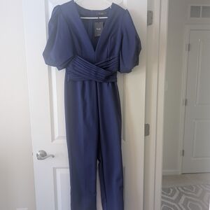 Hanifa V-Neck Puff-Sleeve Jumpsuit
